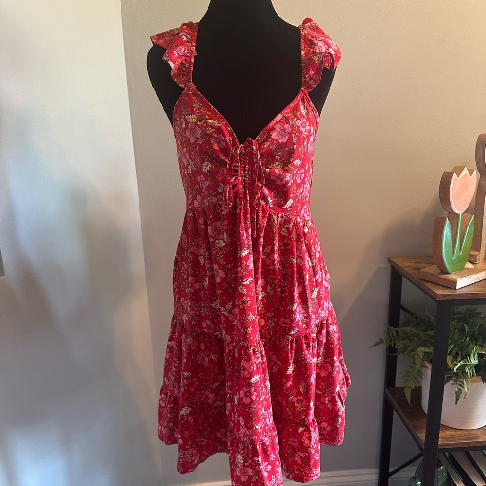 Floral Red Summer Dress